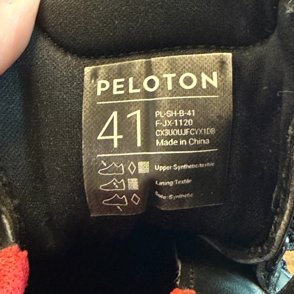 Peloton Cycling Shoes with Cleats EU Size 41 Men 8 / Women 10 Black Red - Picture 8 of 8